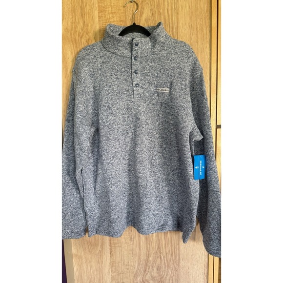 Banana Republic Other - Columbia Men's Blue Xl Sweater Crew Neck 1/4 Snap Button Fleece Lined New W Tags